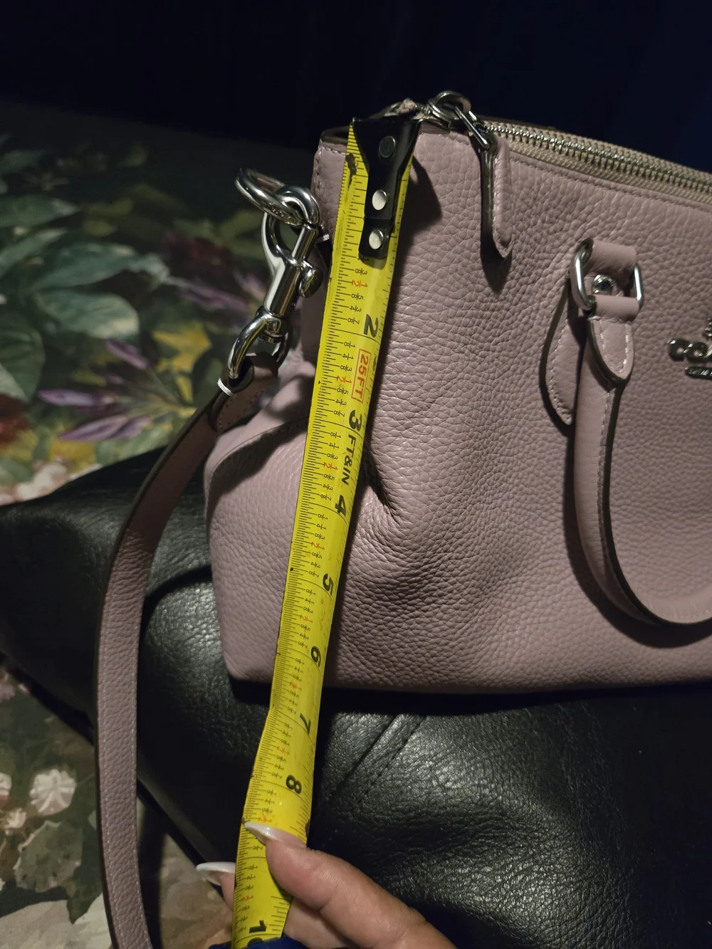 Coach Pebbled Leather Satchel in Dusty Mauve